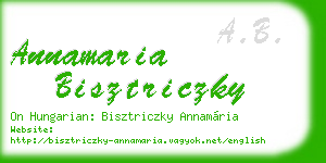 annamaria bisztriczky business card